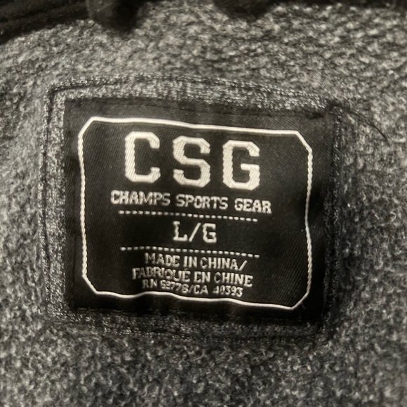 CSG Champs Sports Gear Men’s Dark Heather Gray Full Zip Up Hoodie - Picture 2 of 8